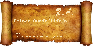 Rainer Aurélián névjegykártya